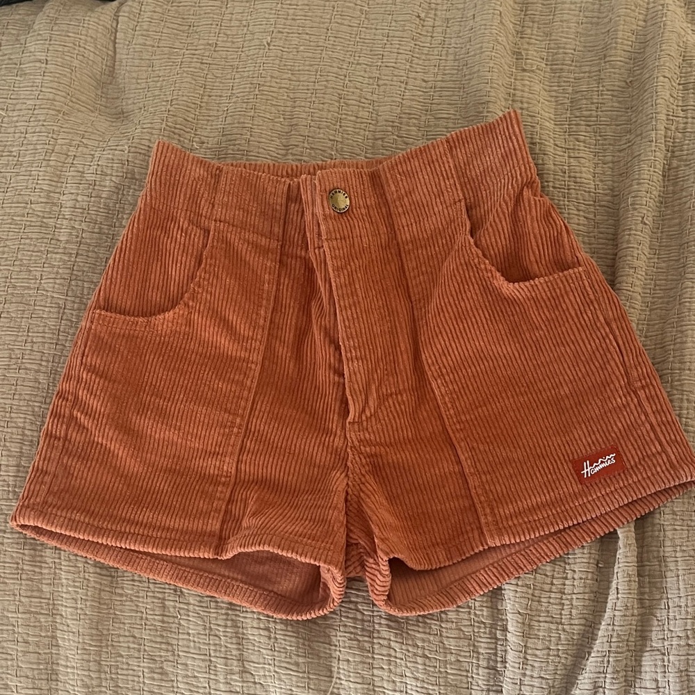 Hammie’s Women's High Waist Corduroy Shorts - Orange